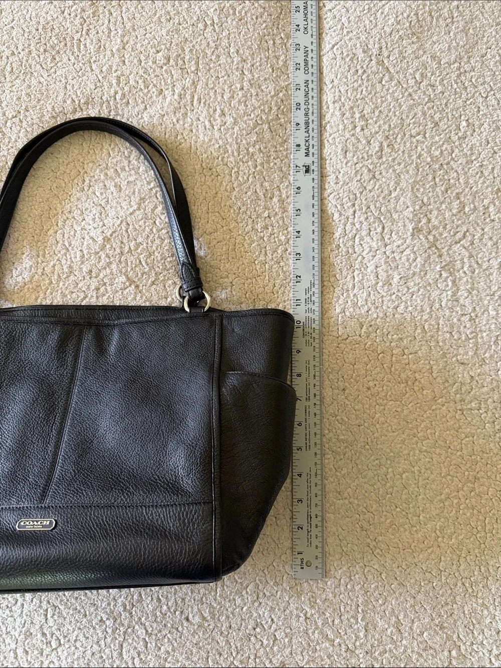 Coach Black Pebbled Leather Shoulder Tote